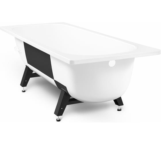 Изображение товара Ванна стальная ВИЗ TEVRO 150x75x40 см, с опорной подставкой, без ранта, белый лотос, форма Тонда Т-52302