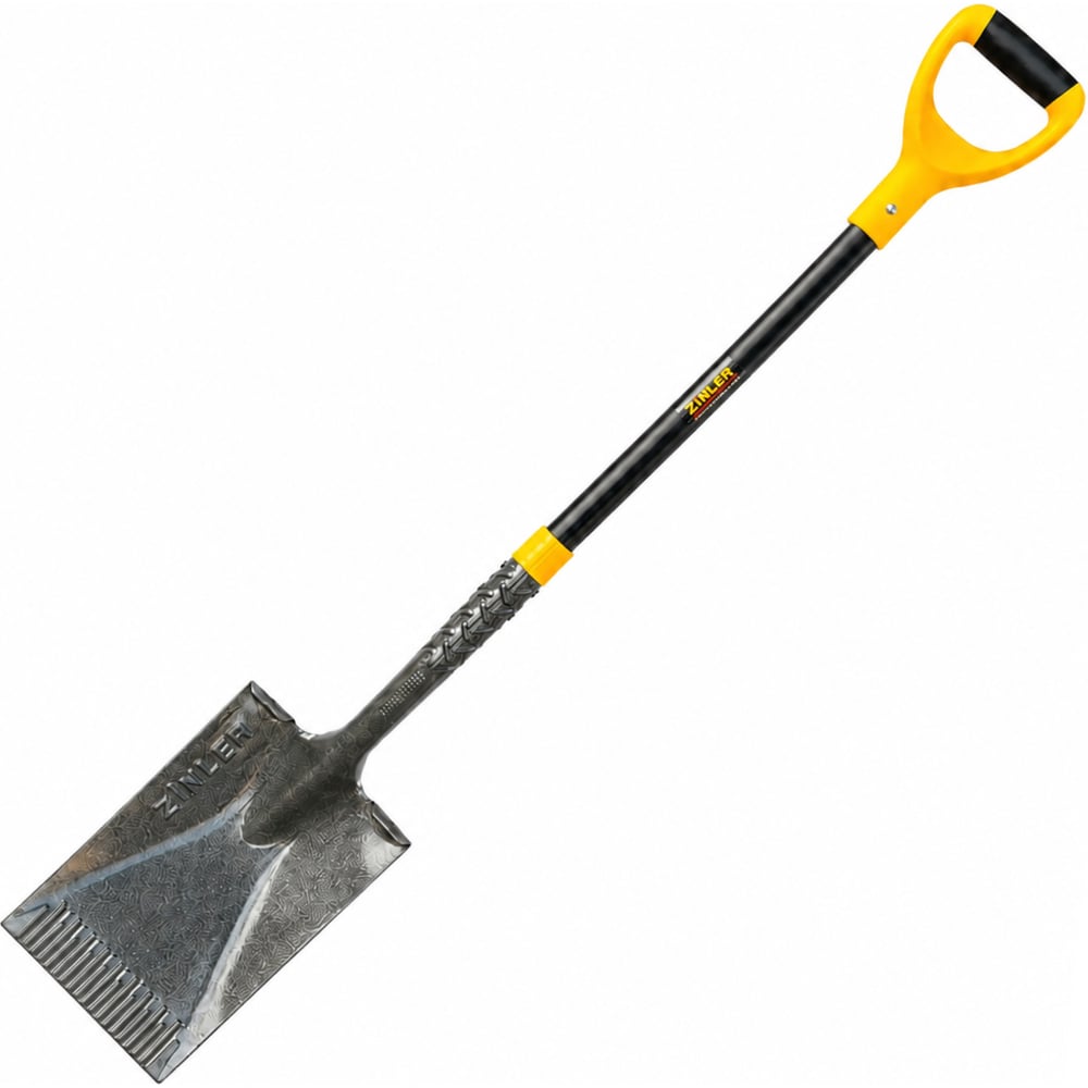 Цельнометаллическая лопата штыковая прямоугольная ZINLER 120 см (Z1.23HM2G) ЦШП