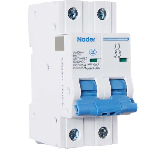 Изображение товара Модульный автоматический выключатель Nader NDB2-63HC50/2P 112300025