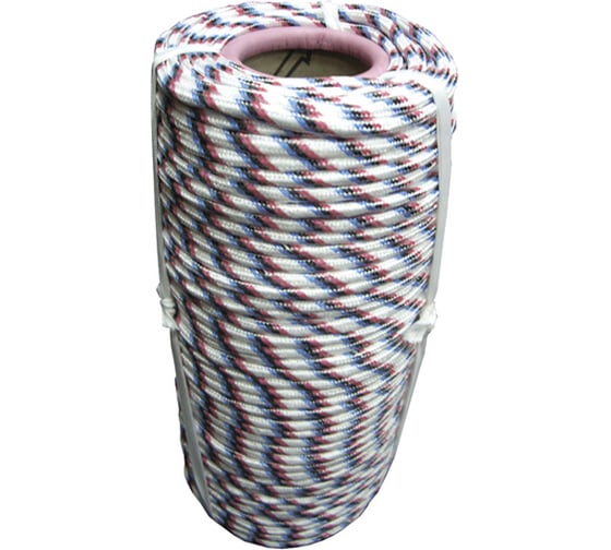 Изображение товара Плетеный полипропиленовый 16-прядный фал РемоКолор 320 кгс, сердечник полипропилен, Д 6 мм 51-2-006