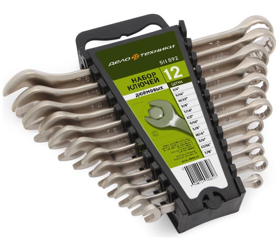 Изображение товара Набор ключей Дело Техники комбинированных дюймовых 12 шт. холдер 511892