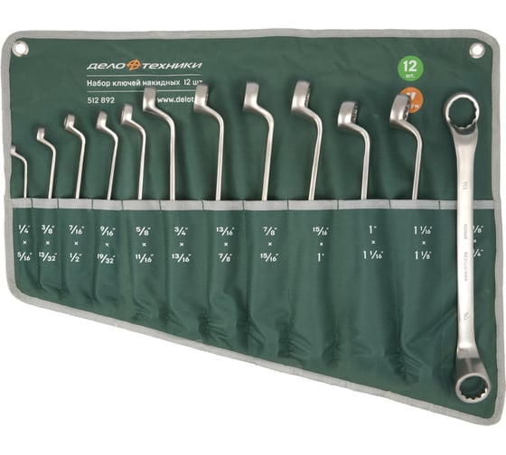 Изображение товара Набор ключей Дело Техники накидных дюймовых, 12 шт., планшет тетрон. 512892