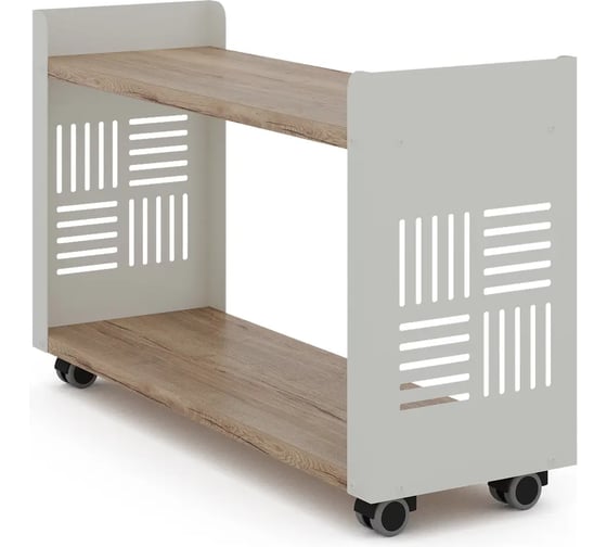 Изображение товара Стеллаж мобильный Kobor SМ2-90/30 white/natural 220370