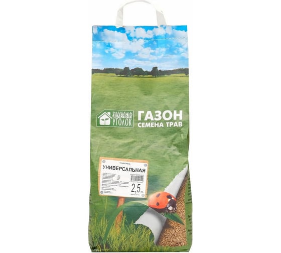 Изображение товара Семена газона Зеленый уголок травосмесь Универсальная, 2.5 кг 4660001294509