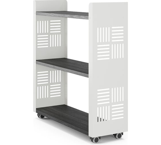 Изображение товара Стеллаж мобильный Kobor SM3-90/30 white/wood 221497