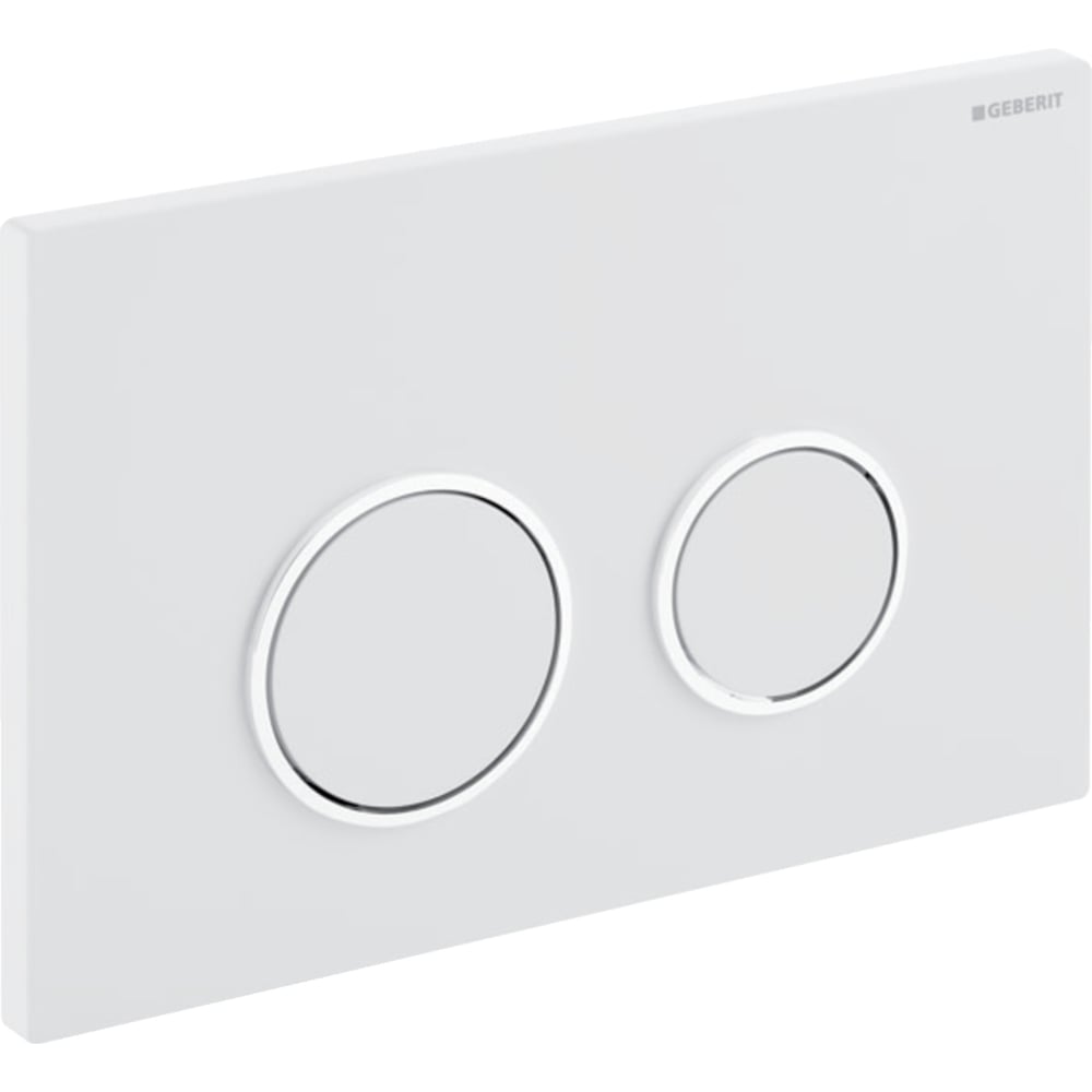 Клавиша смыва Geberit Sigma20 пластик, белая, матовый хром 115.778.KL.1