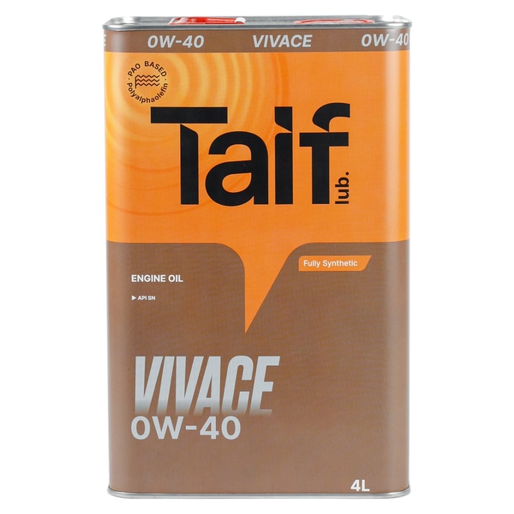 Синтетическое моторное масло TAIF 0W40 211022 TAIF VIVACE 0W-40 - фото 1