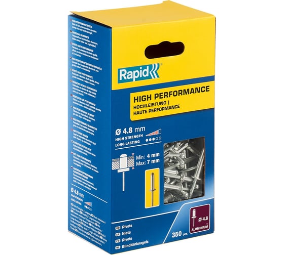 Изображение товара Алюминиевая заклепка RAPID R:High-performance-rivet d4.8x10 мм, 350 шт. 5001435