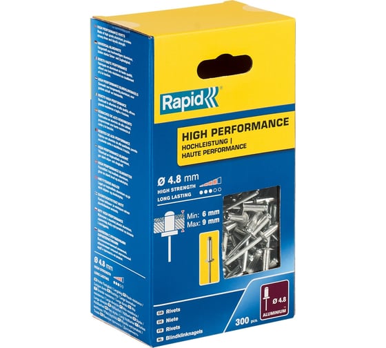 Изображение товара Алюминиевая заклепка RAPID R:High-performance-rivet d4.8x12 мм, 300 шт. 5001436