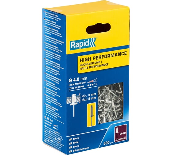 Изображение товара Алюминиевая заклепка RAPID R:High-performance-rivet d4.0x8 мм, 500 шт. 5001432