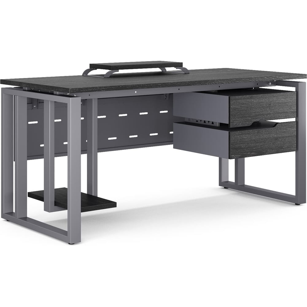 Изображение товара Стол компьютерный Kobor KO2-180/70 graphite/wood 253487 Изображение товара Стол компьютерный Kobor KO2-180/70 graphite/wood 253487