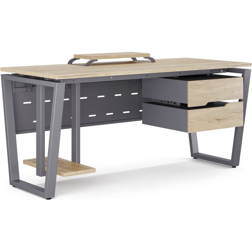 Изображение товара Стол компьютерный Kobor KOTR-160/80 graphite/natural 254346 Изображение товара Стол компьютерный Kobor KOTR-160/80 graphite/natural 254346