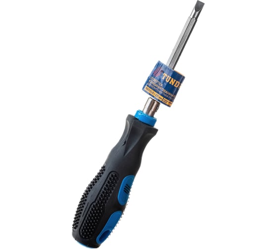 Изображение товара Комбинированная отвертка ТУНДРА, 2 в 1, сатин, магнит, 2К рукоятка, магнит, PH2/SL6x100 мм 1858815