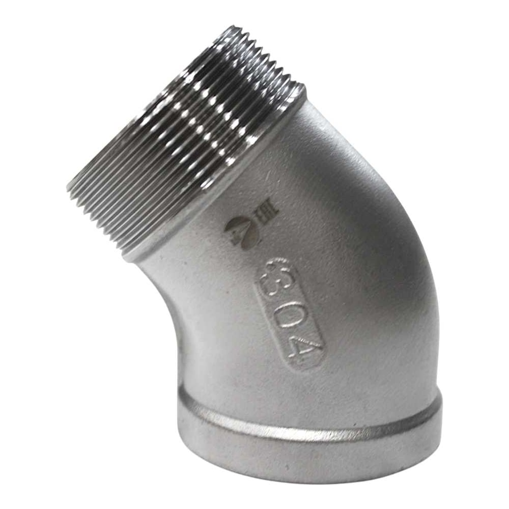 Отвод резьбовой NEWKEY нр/вр 45 нержавеющий, AISI304 DN50 (2), (CF8), PN16 NK-FEDM45_50/4