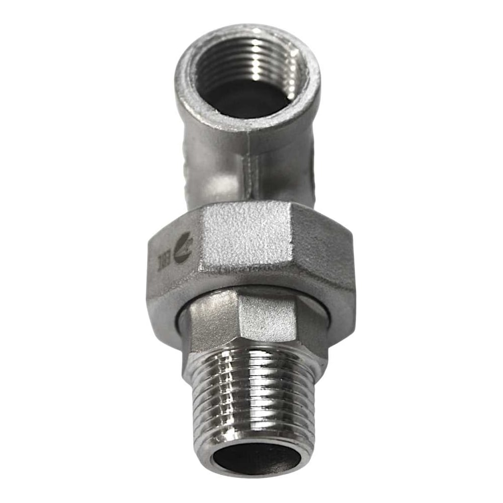 Изображение товара Американка угловая NEWKEY нр/вр нержавеющая, AISI304 DN15 (1/2), (CF8), PTFE, PN16 NK-ADMY15/4 Изображение товара Американка угловая NEWKEY нр/вр нержавеющая, AISI304 DN15 (1/2), (CF8), PTFE, PN16 NK-ADMY15/4