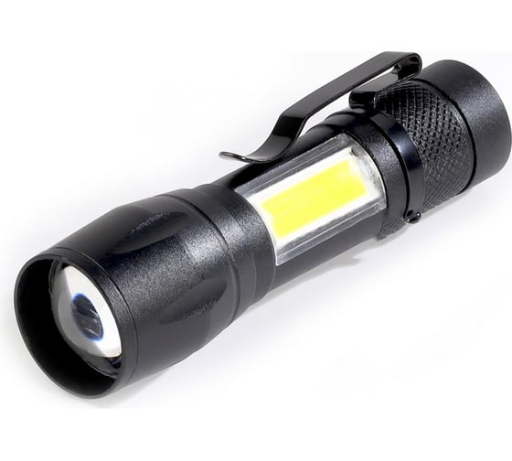 Изображение товара Светодиодный алюминиевый фонарь Smartbuy 3Вт LED+ 3 Вт COB, AA, черный SBF-104