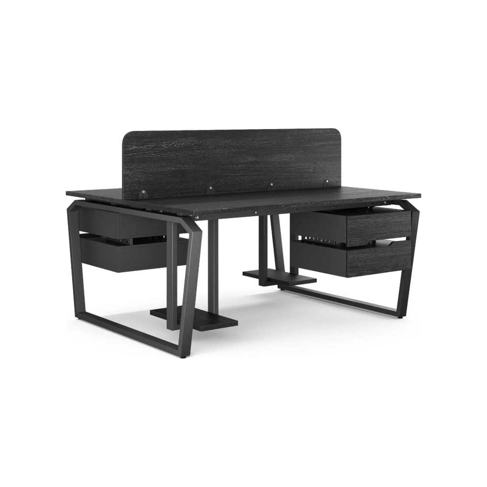 Стол офисный Kobor TB/2-160/140 black/wood 217958