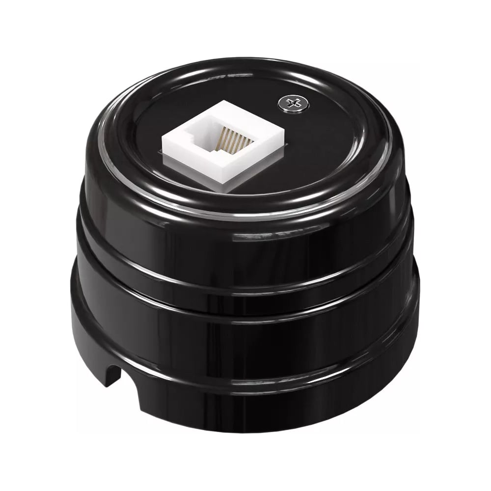 Розетка компьютерная Мезонинъ RJ45, цвет-платина на черном GE70341-52