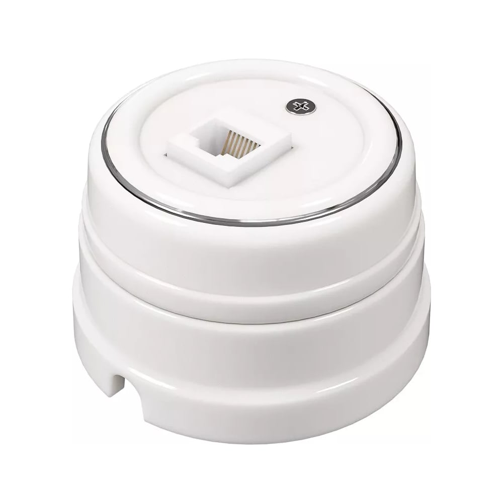 Розетка компьютерная Мезонинъ RJ45, цвет - платина на белом GE70341-49