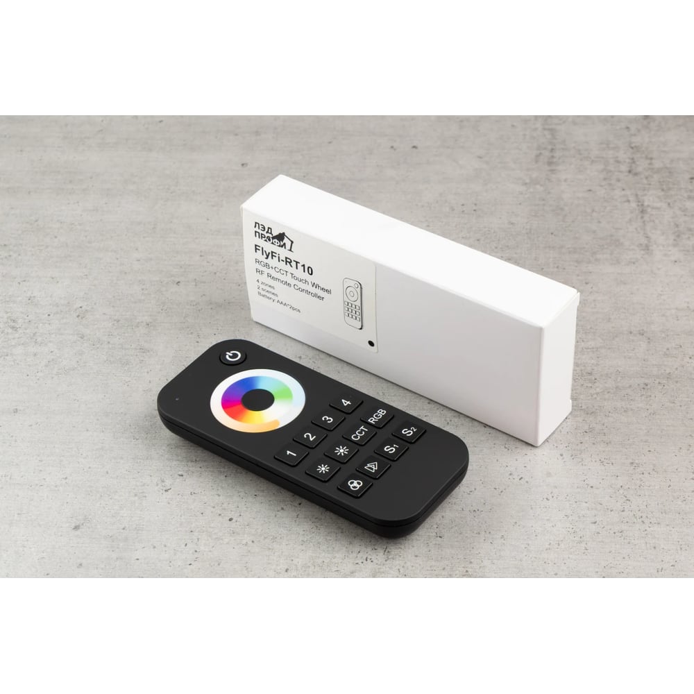 Пульт RT10 MULTI ЛЭД ПРОФИ Fly-Fi 4 зоны, RF 2.4 ГГц, IP20, пластик FF-R-RT10