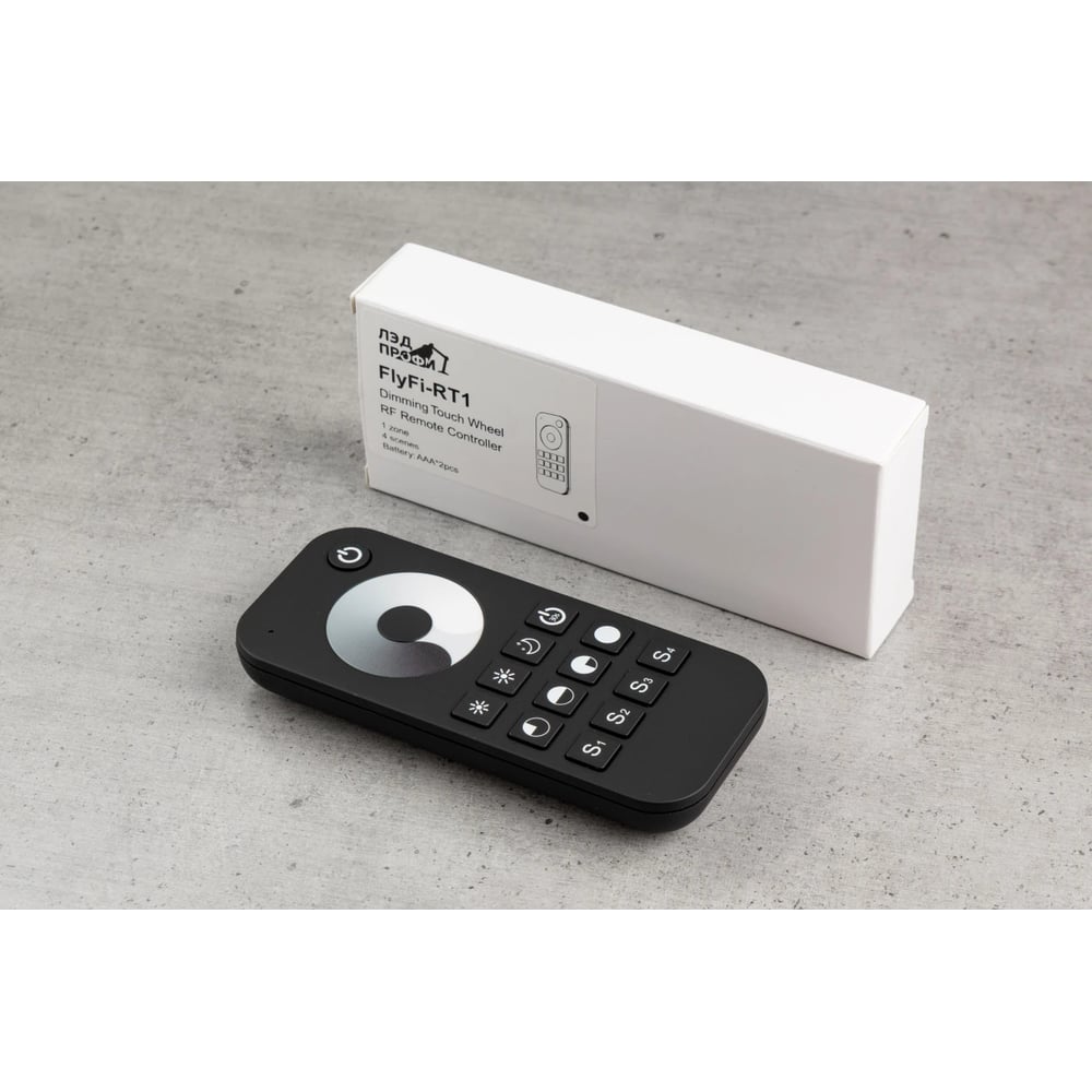 Пульт ЛЭД ПРОФИ Fly-Fi RT1 DIM 1 зона, RF 2.4 ГГц, IP20, пластик FF-R-RT1