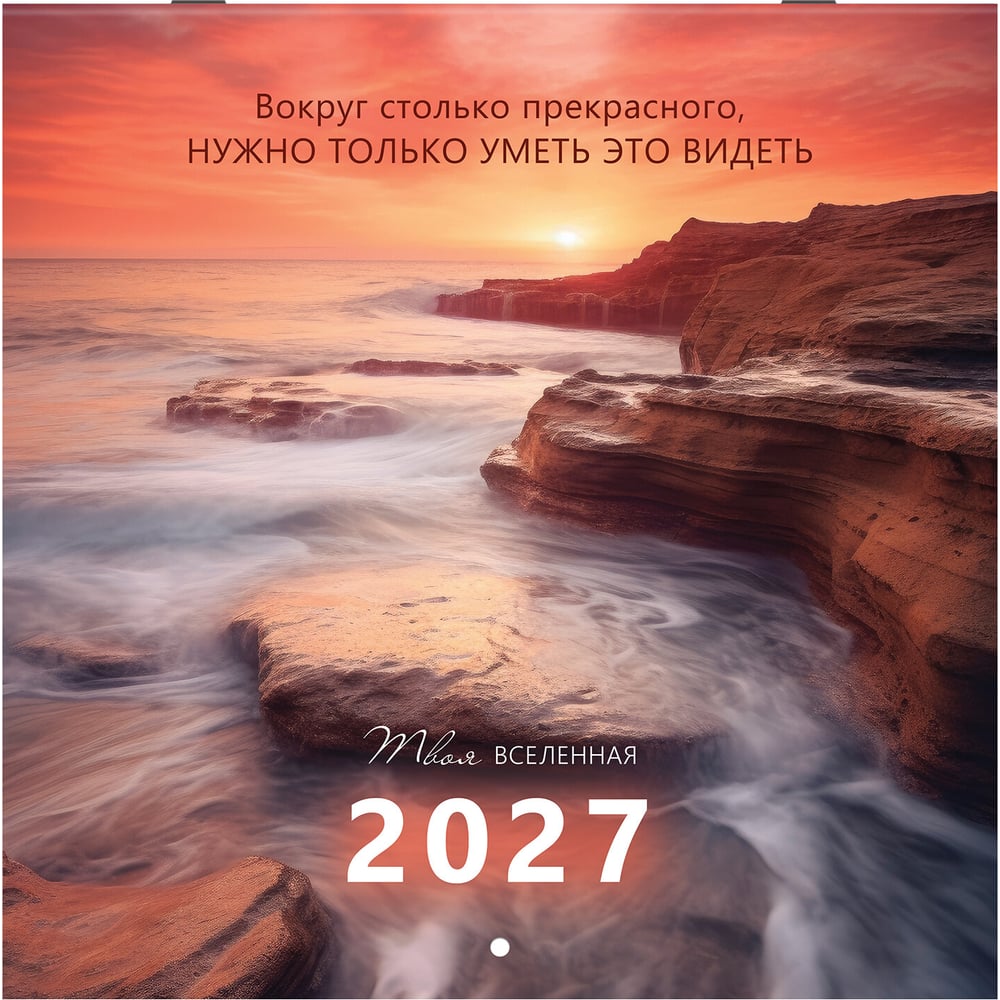 Календарь настенный перекидной BRAUBERG 2027г,, 12 листов, 28,5х28,5см, Вселенная, 118412