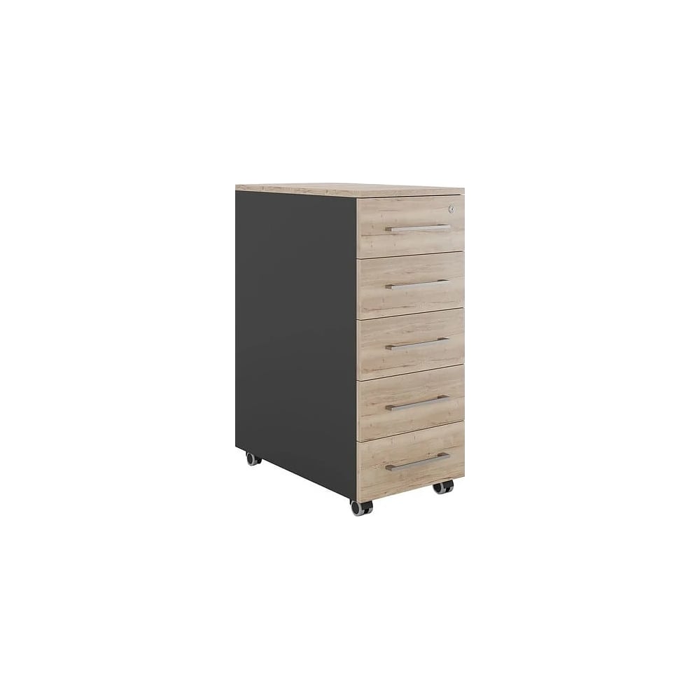 Тумба мобильная Kobor TМ5-40/50 black/natural 220682