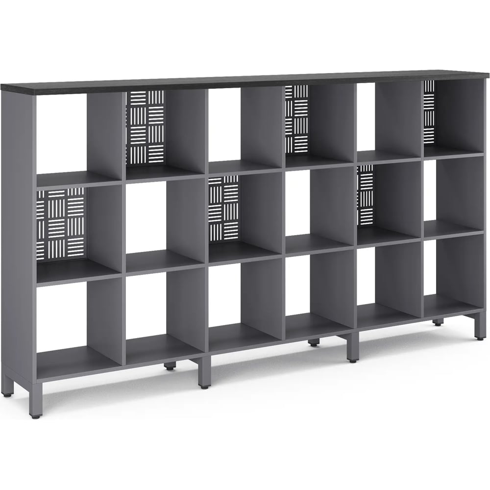 Стеллажная система Kobor SQ-3Х6 graphite/wood 221518