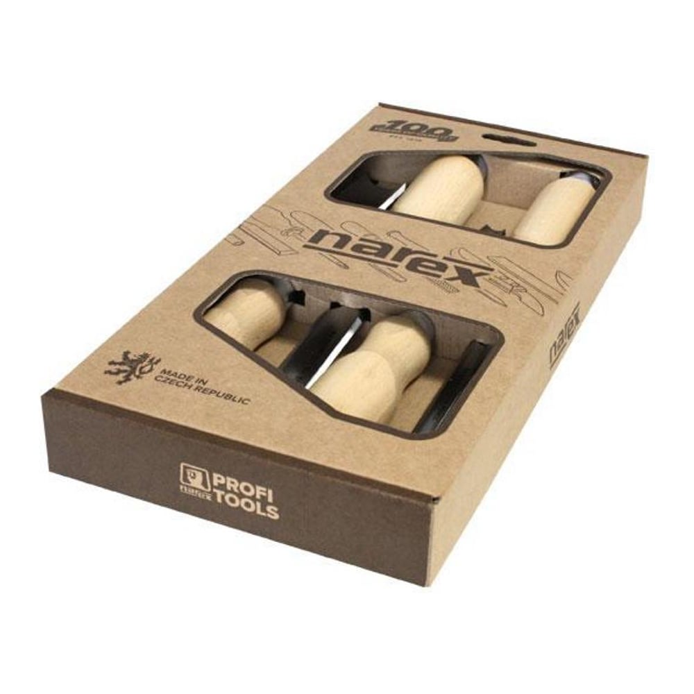 Изображение товара Набор из 4 полукруглых стамесок Narex WOOD LINE PROFI (8,10,16,26) 863510