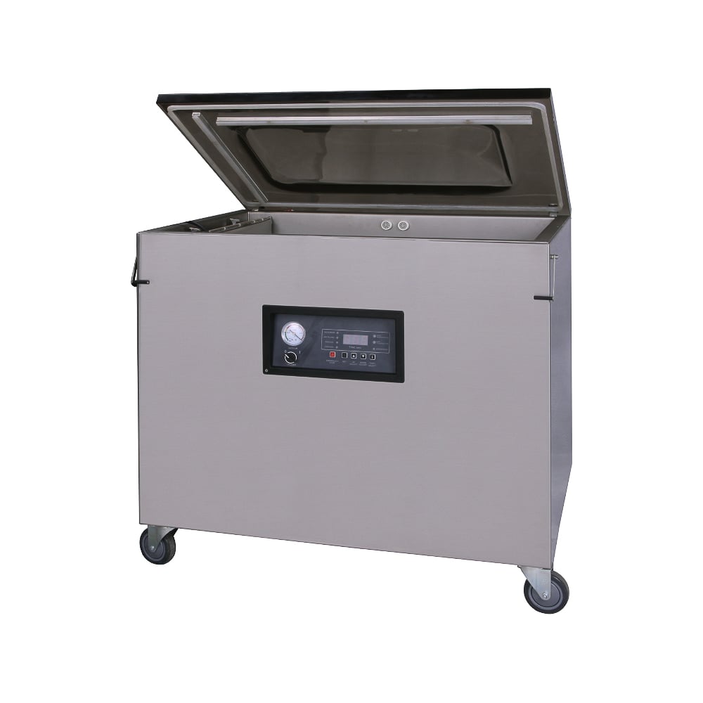 Напольная однокамерная вакуум-упаковочная машина HUALIAN DZQ-1100/2L SS (нерж., газ) 00000001590