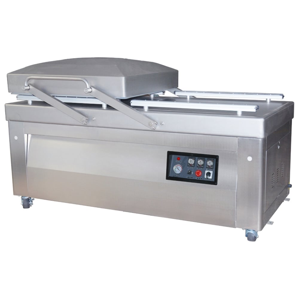 Напольная двухкамерная вакуум-упаковочная машина HUALIAN HVC-820S/2B SS (нерж., ОБРЕЗКА) 00000006380