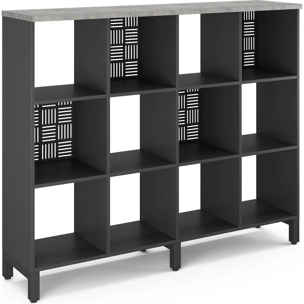Стеллажная система Kobor SQ-3Х4 black/chicago 221507
