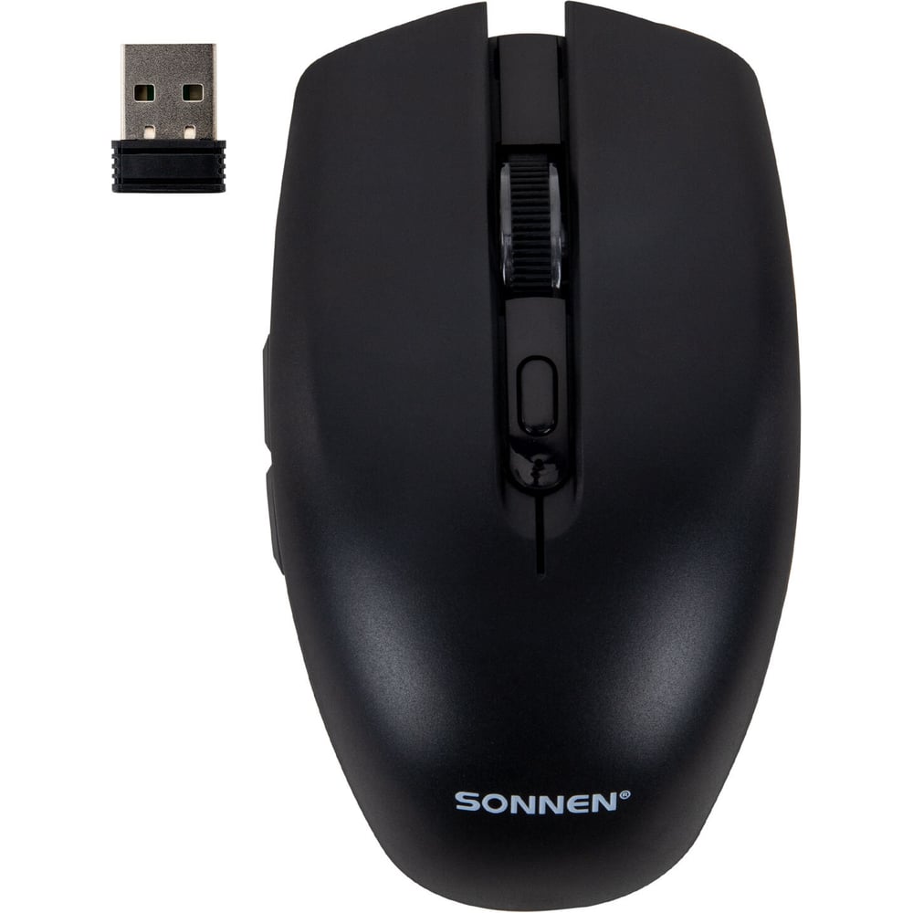 Изображение товара Мышь беспроводная SONNEN USB, 1600 dpi, 5 кнопок+колесо-кнопка, оптическая, Q80, черная, 513945 Изображение товара Мышь беспроводная SONNEN USB, 1600 dpi, 5 кнопок+колесо-кнопка, оптическая, Q80, черная, 513945