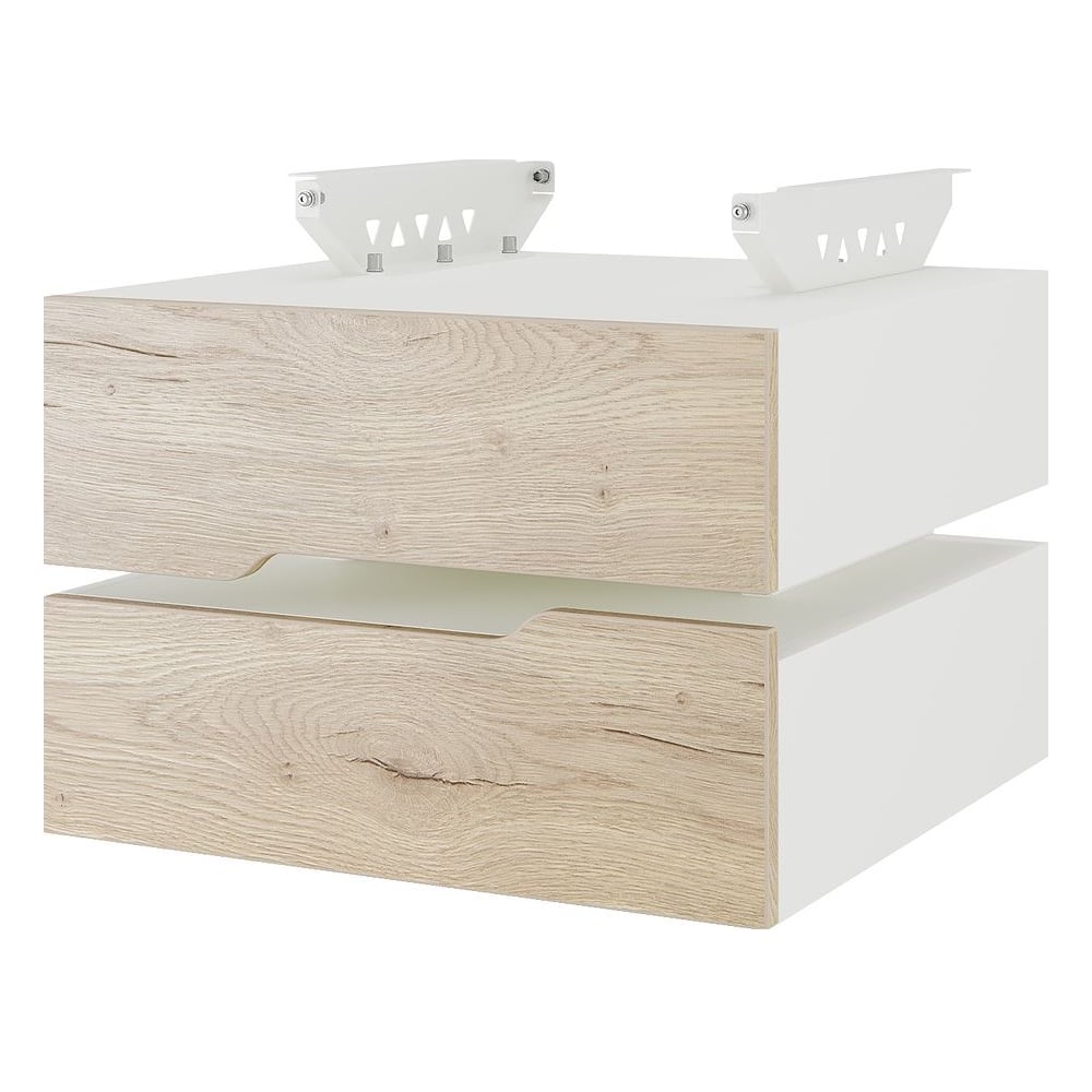 Тумба подвесная Kobor на 2 ящика T-2 white/natural 230487