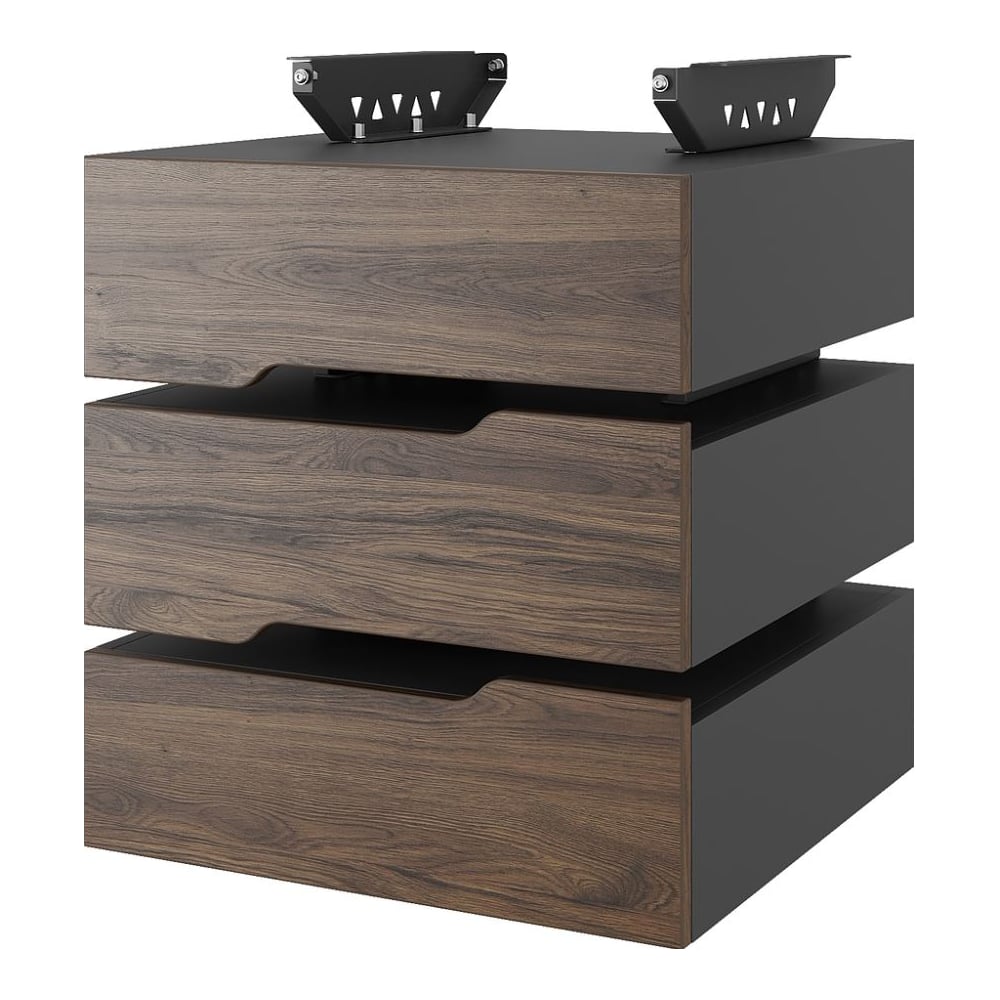 Тумба подвесная Kobor на 3 ящика T-3 black/charlston 230447
