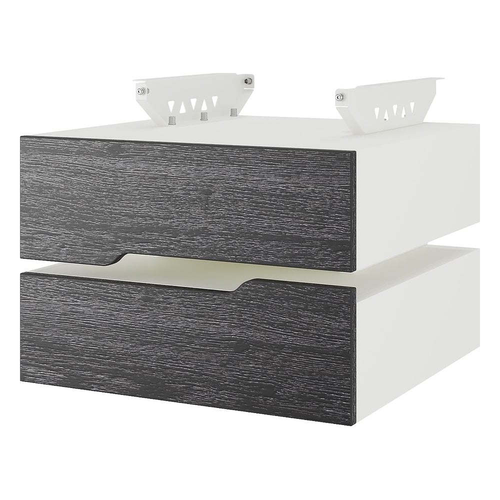 Тумба подвесная Kobor на 2 ящика T-2 white/wood 230484