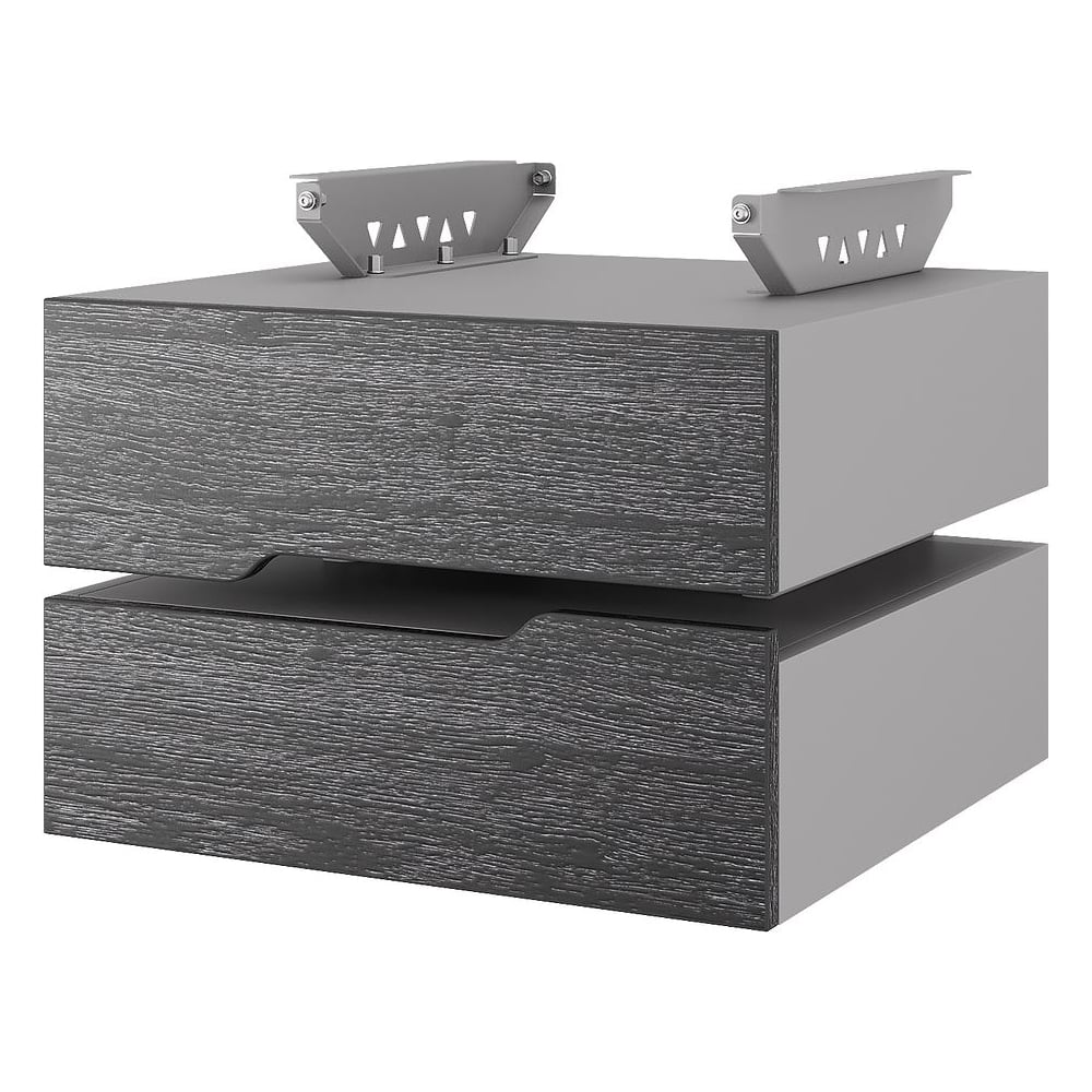 Тумба подвесная Kobor на 2 ящика T-2 aluminum/wood 230469