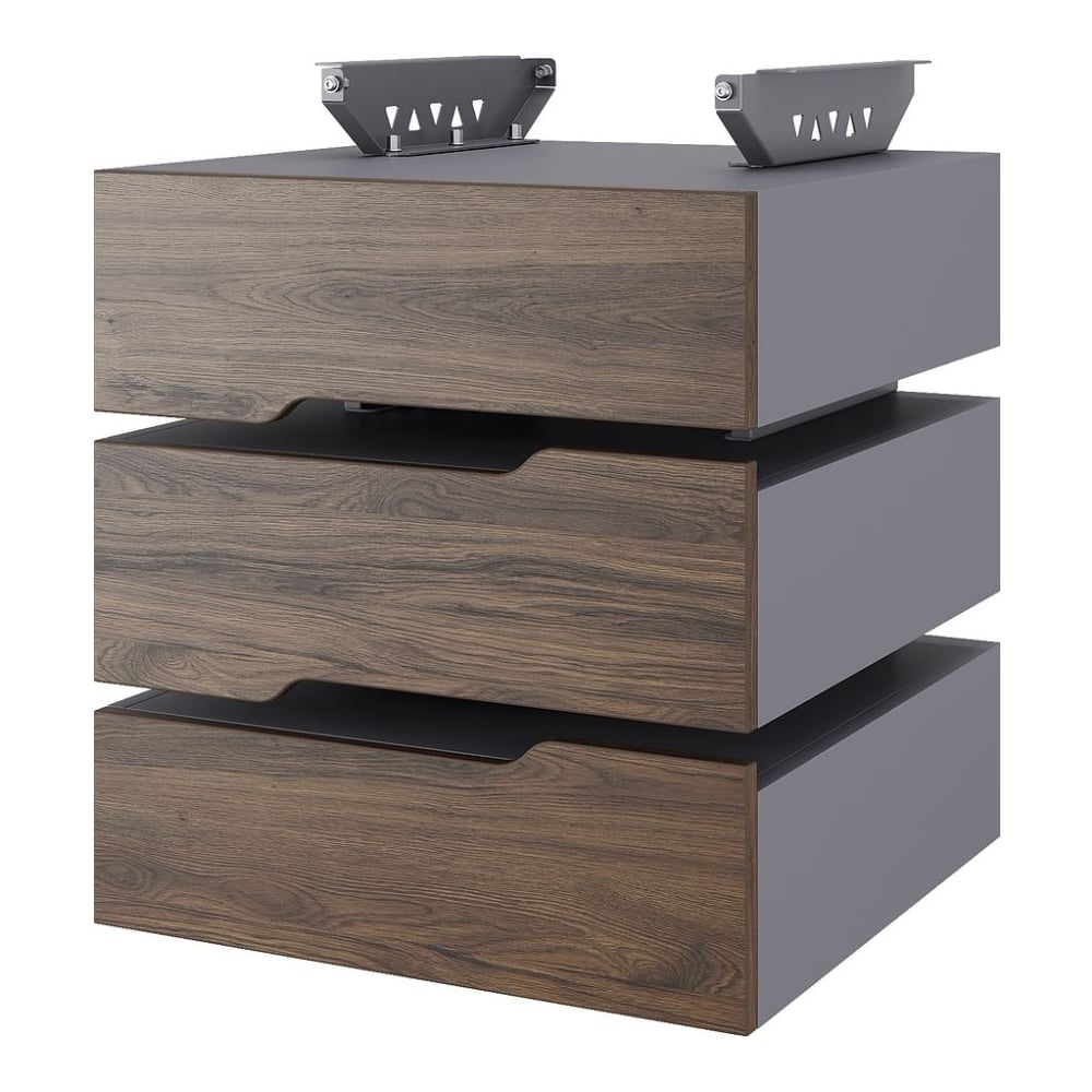 Тумба подвесная Kobor на 3 ящика T-3 graphite/charlston 230461