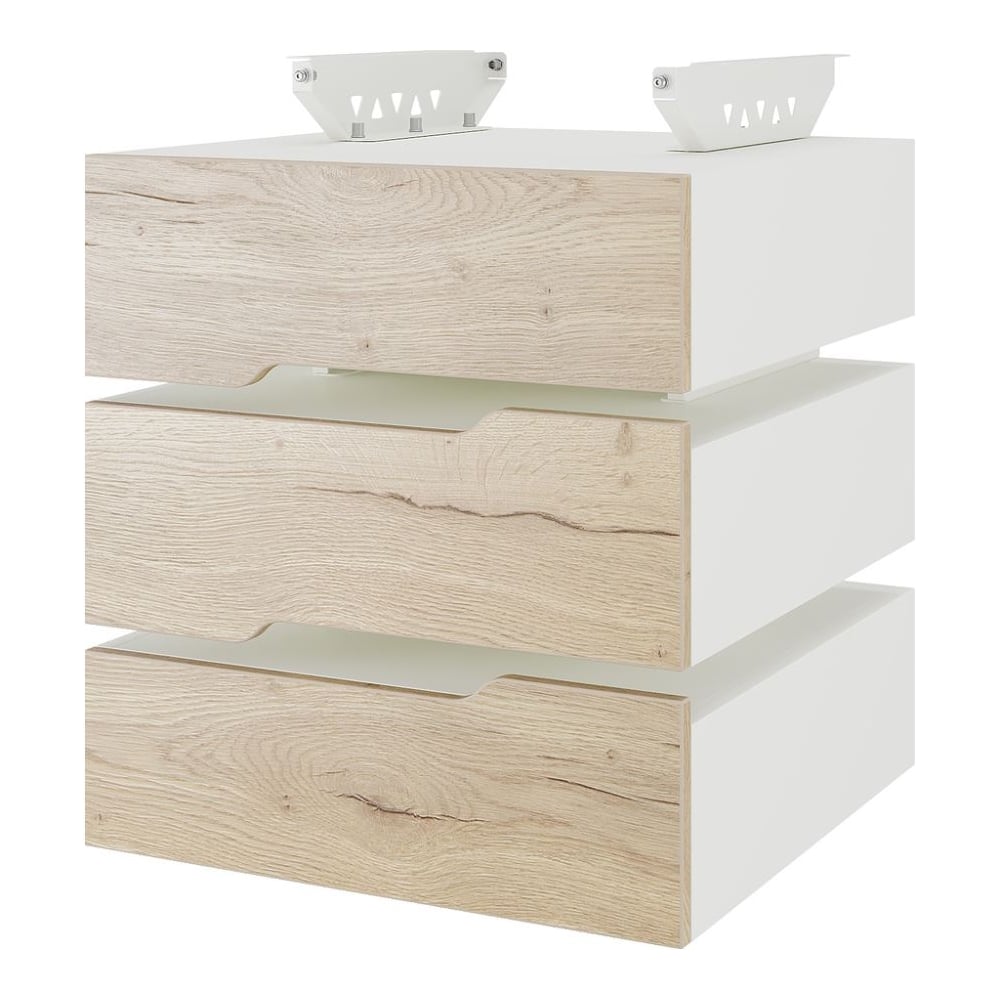 Тумба подвесная Kobor на 3 ящика T-3 white/natural 230488