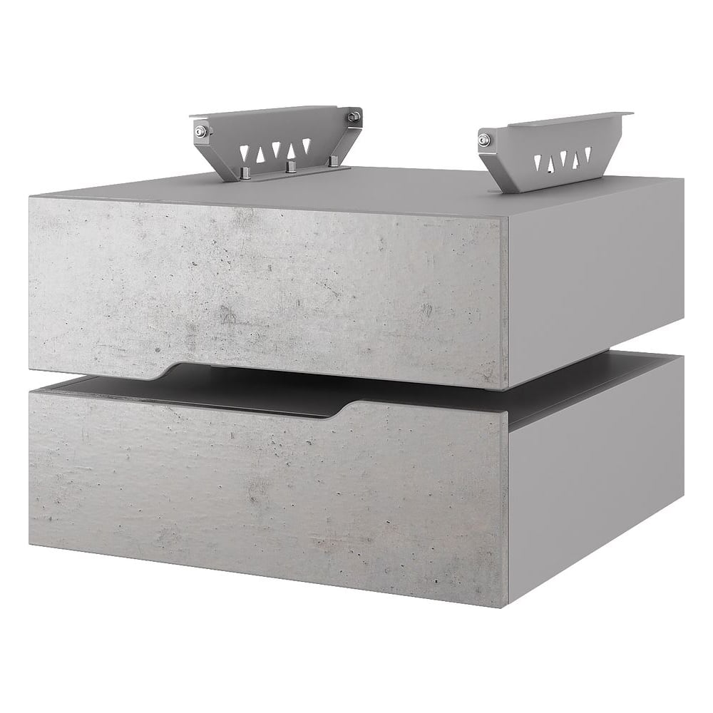 Тумба подвесная Kobor на 2 ящика T-2 aluminum/chicago 230466