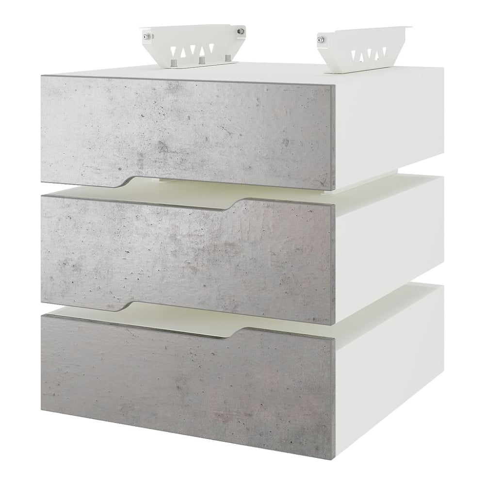 Тумба подвесная Kobor на 3 ящика T-3 white/chicago 230482