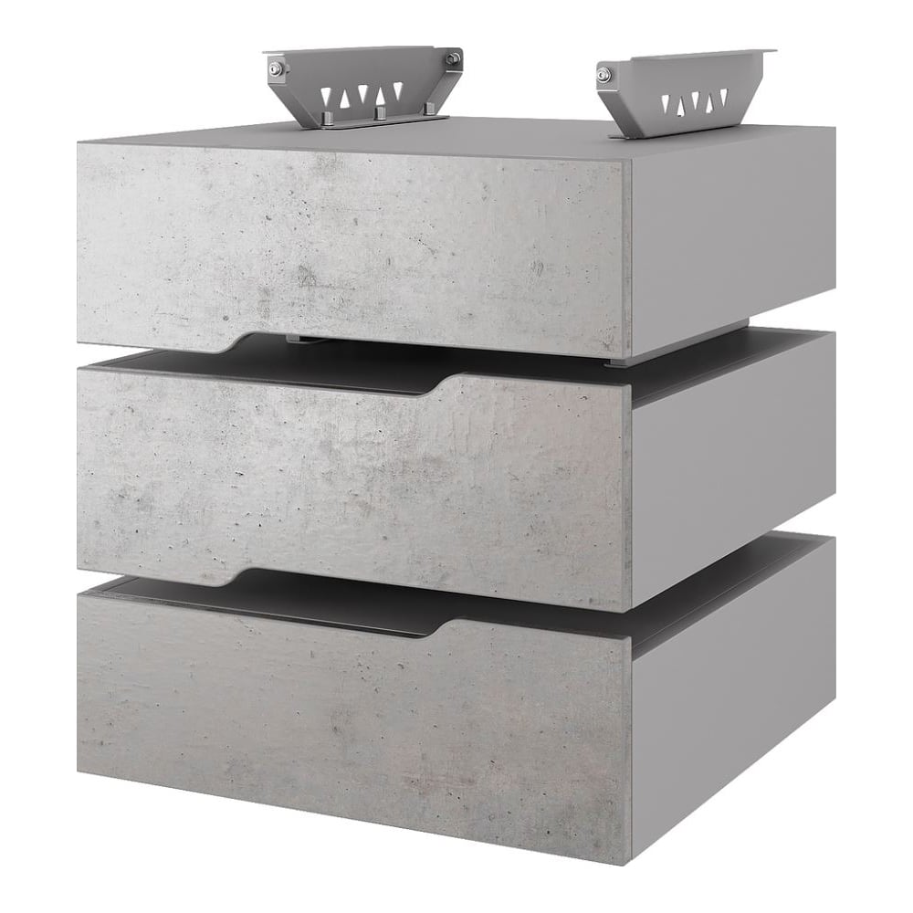 Тумба подвесная Kobor на 3 ящика T-3 aluminum/chicago 230467