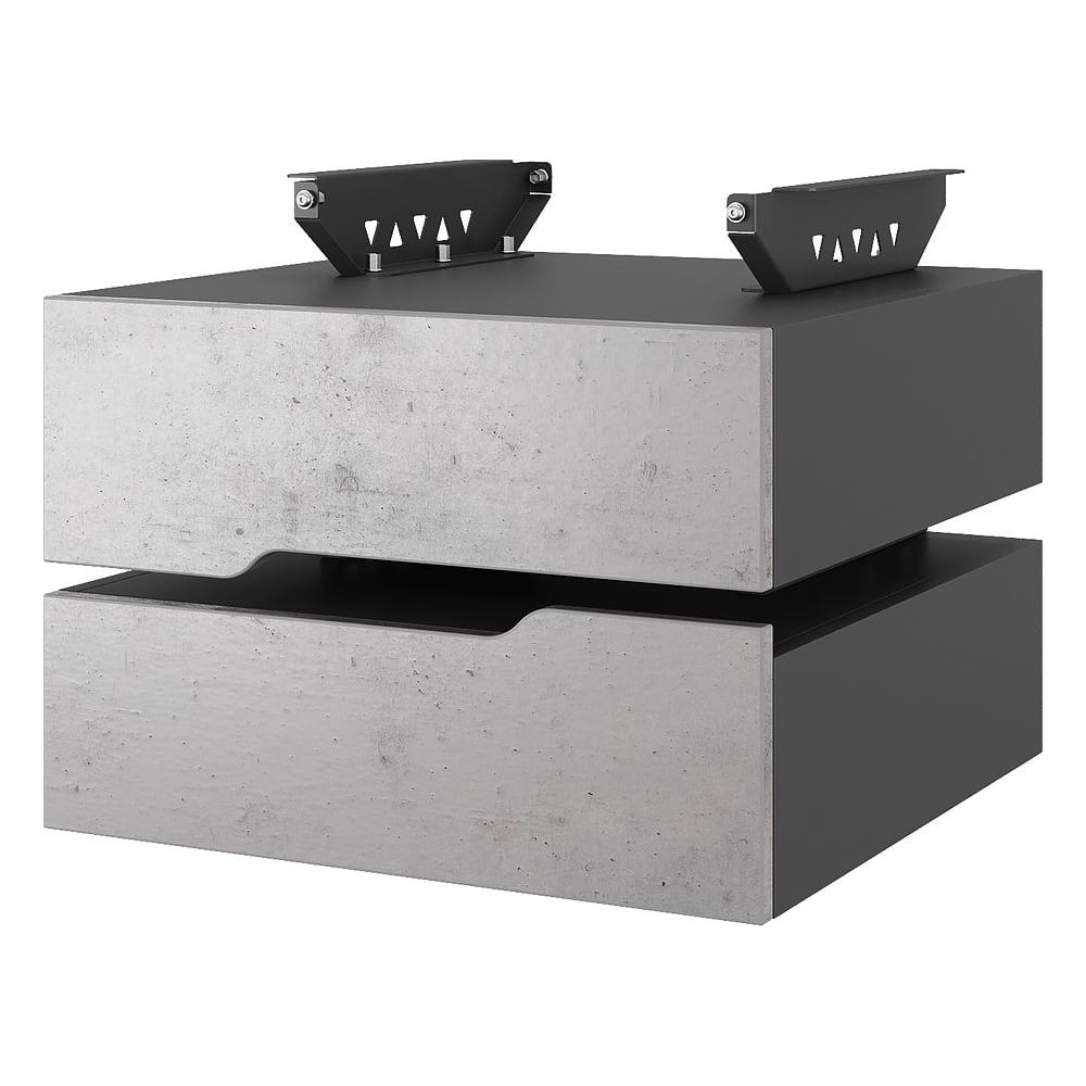 Тумба подвесная Kobor на 2 ящика T-2 black/chicago 230437