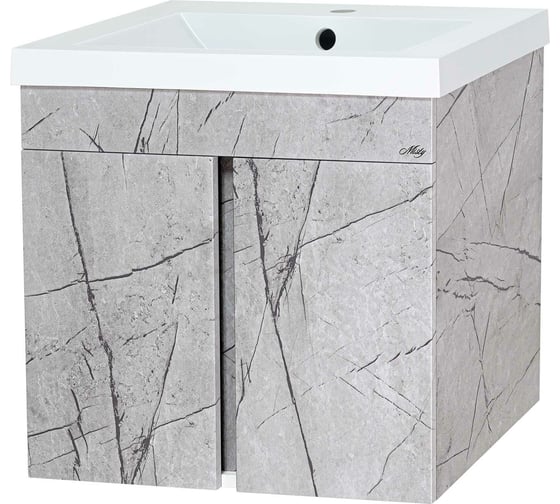 Изображение товара Подвесная тумба Misty Торос-50 прямая, серый мрамор П-Тор0050-011
