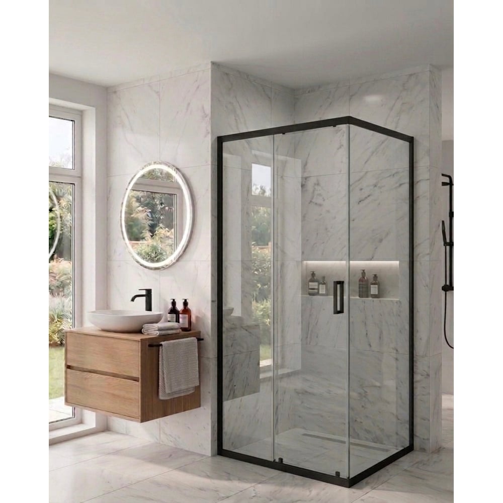Душевой угол Maybahglass (раздвижная+глухая), Стекло Бесцветное, 170*60*195 MGY-2030-6