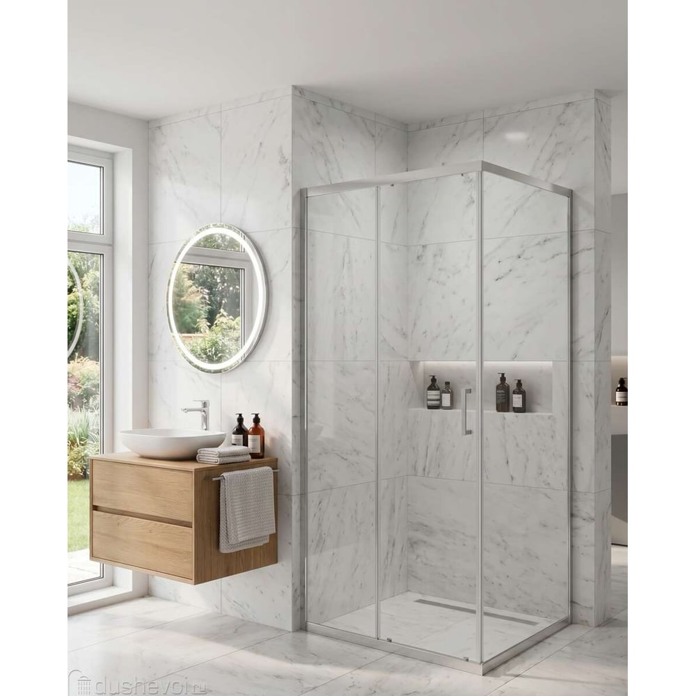 Душевой угол Maybahglass (раздвижная+глухая), Стекло Бесцветное, 150x60x195 MGY-1937-5