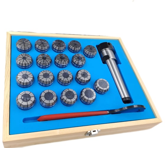 Изображение товара Патрон цанговый КМ4 с набором цанг ЕR 32 18 шт, 3-20 мм TORNERI 041906