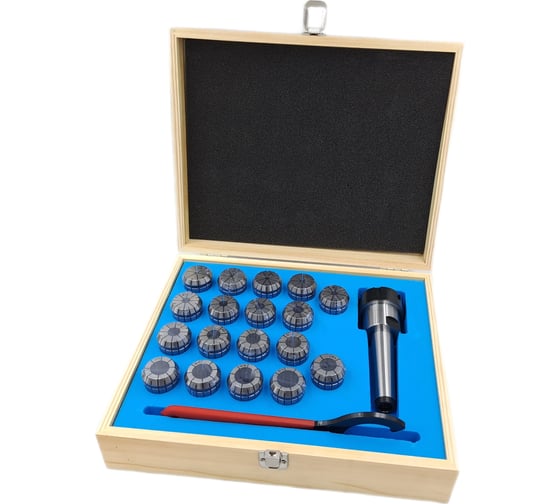 Изображение товара Патрон цанговый КМ3 с набором цанг ЕR 32 18 шт, 3-20 мм TORNERI 041902