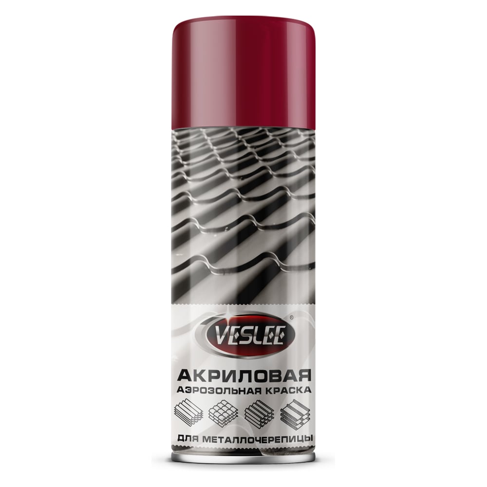 Для металлочерепицы Bosny аэрозольная краска, винно-красный Veslee RAL 3005 VL-P6 3005