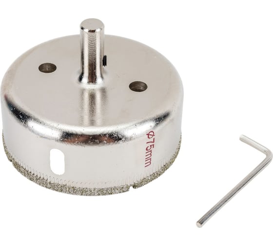 Изображение товара Коронка алмазная с центрирующим сверлом по керамограниту и керамике 75 мм Росомаха 723075